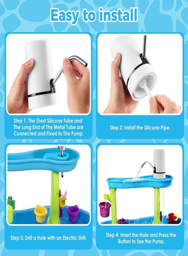 ILMLYTAL Water Table Pump, Cordless & Rechargeable Water Pump for Kids, Water Table Pump for Step 2 Fun Summer Outdoor Water Toys Accessories for Toddlers Kids (White) - Image 5